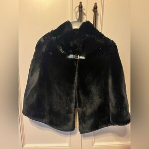 Black Faux Fur Cape